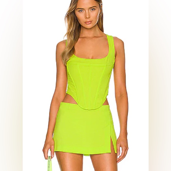 Miaou Neon Lime Mini Skirt